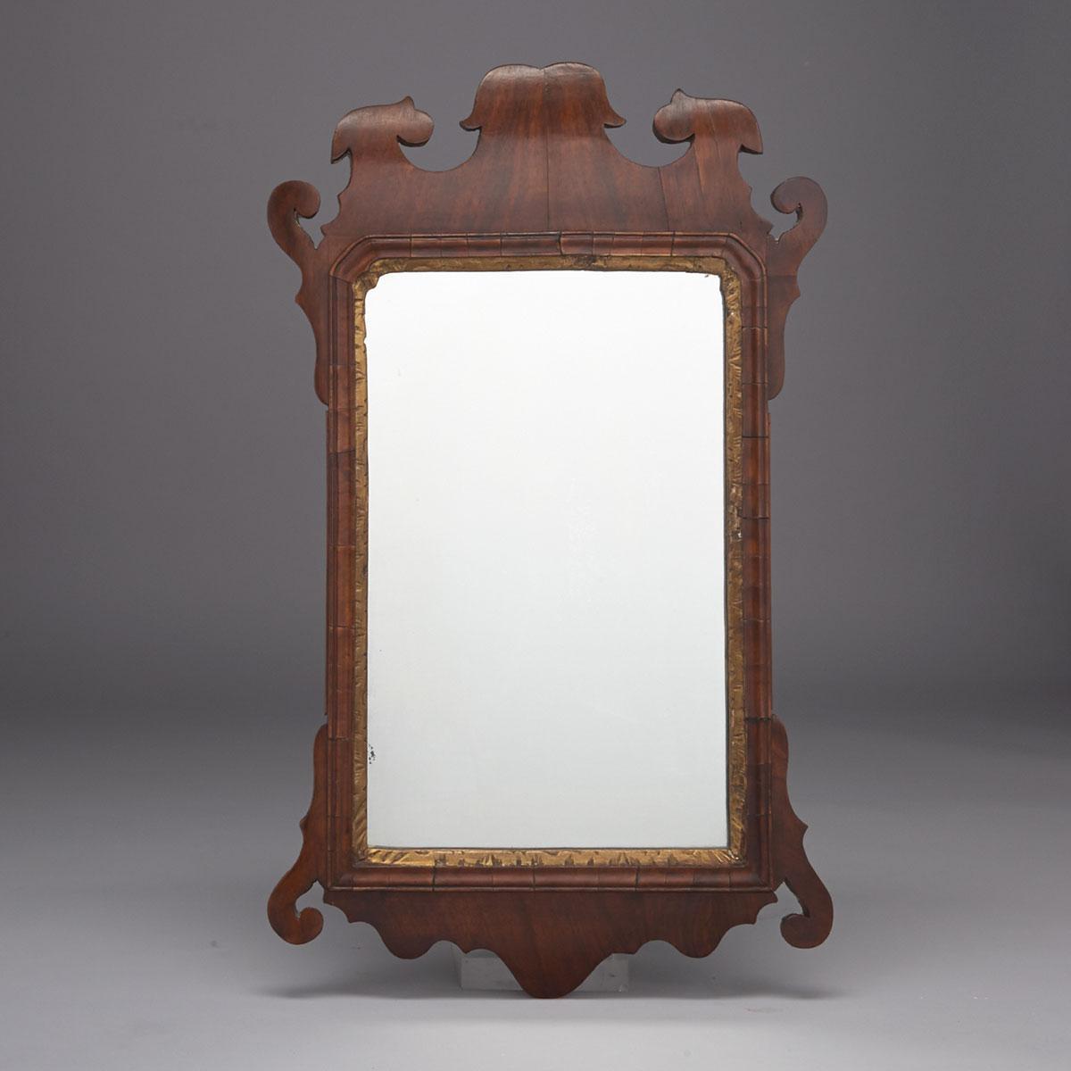 George III Parcel Gilt Mahogany Fretwork Shaving Mirror, late 18th century