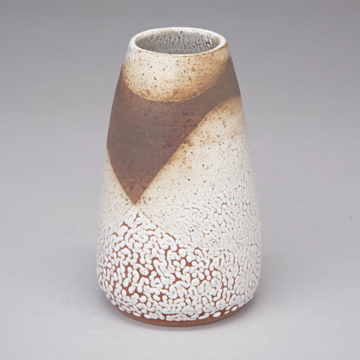 Deichmann Cream Pebble Glazed Vase, Kjeld & Erica Deichmann, dated 1956