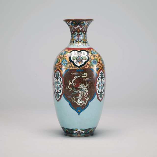 Cloisonne Enamel Cabinet Vase, Meiji Period Circa 1910