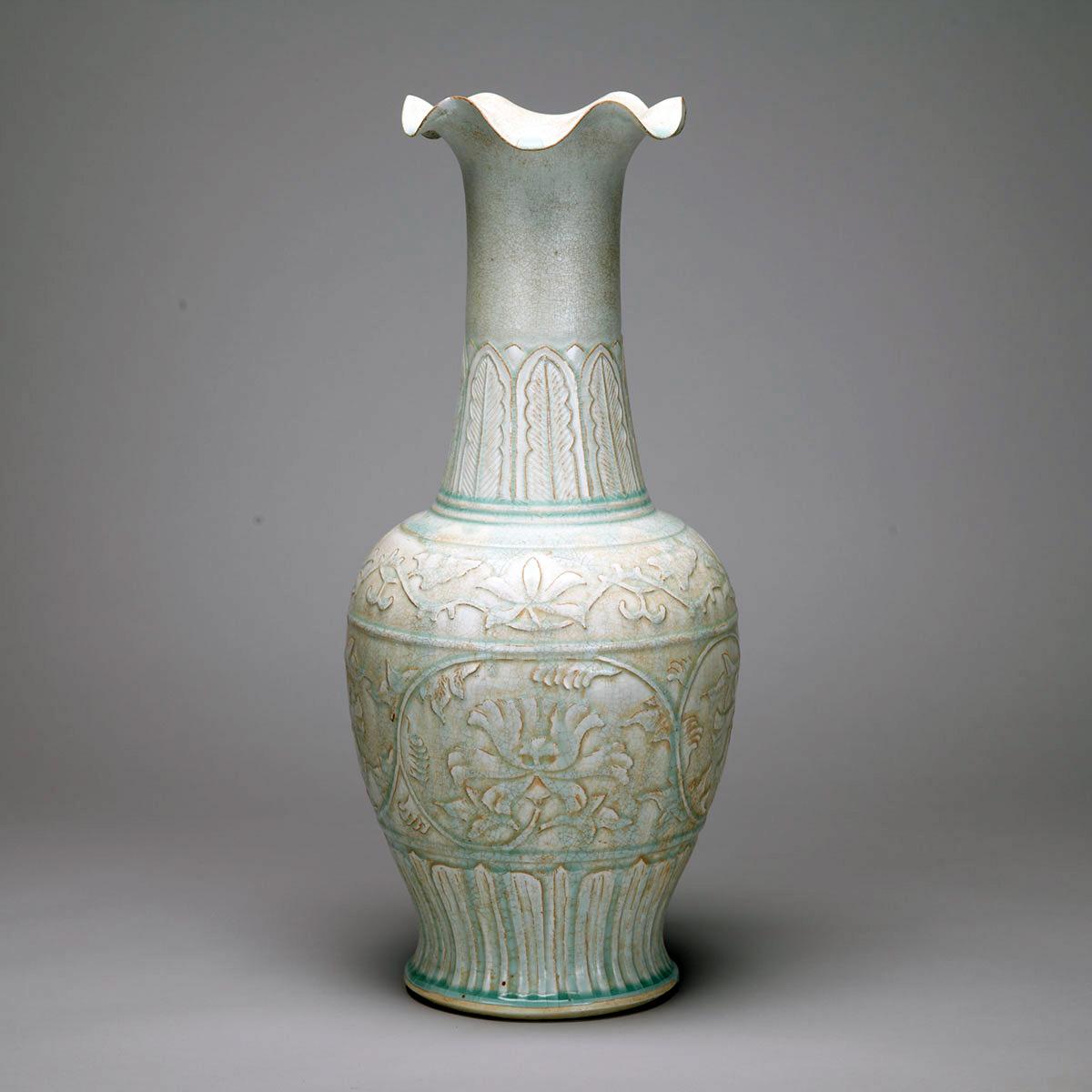 Large Qingbai Glazed Lotus Vase