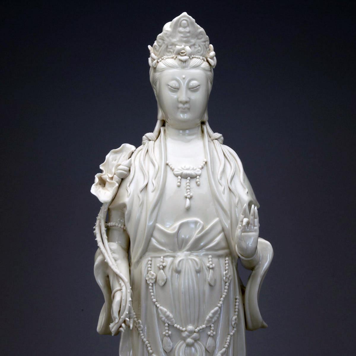 Blanc-de-Chine Figure of Standing Guanyin