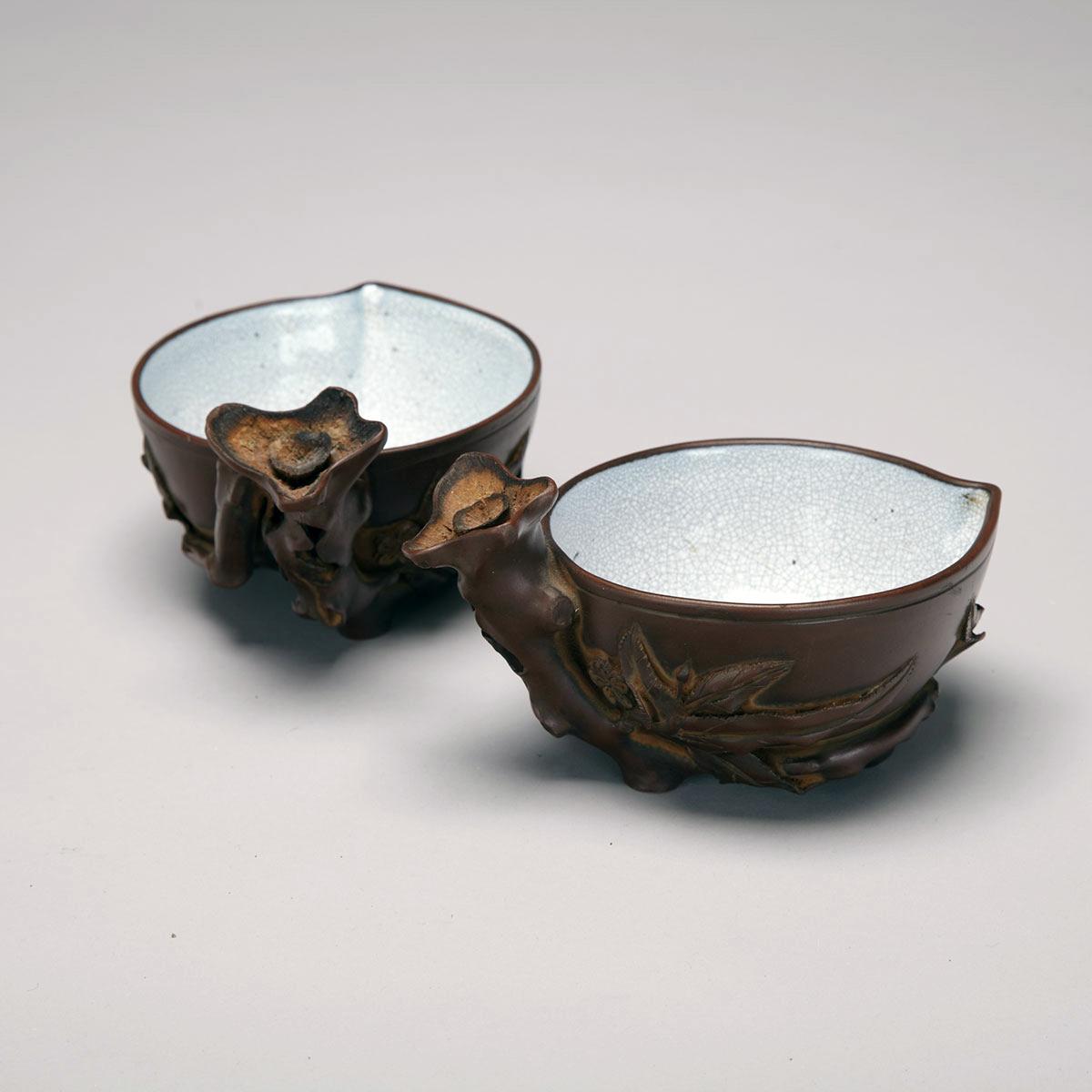 Pair of Stone Ware Wine Cups