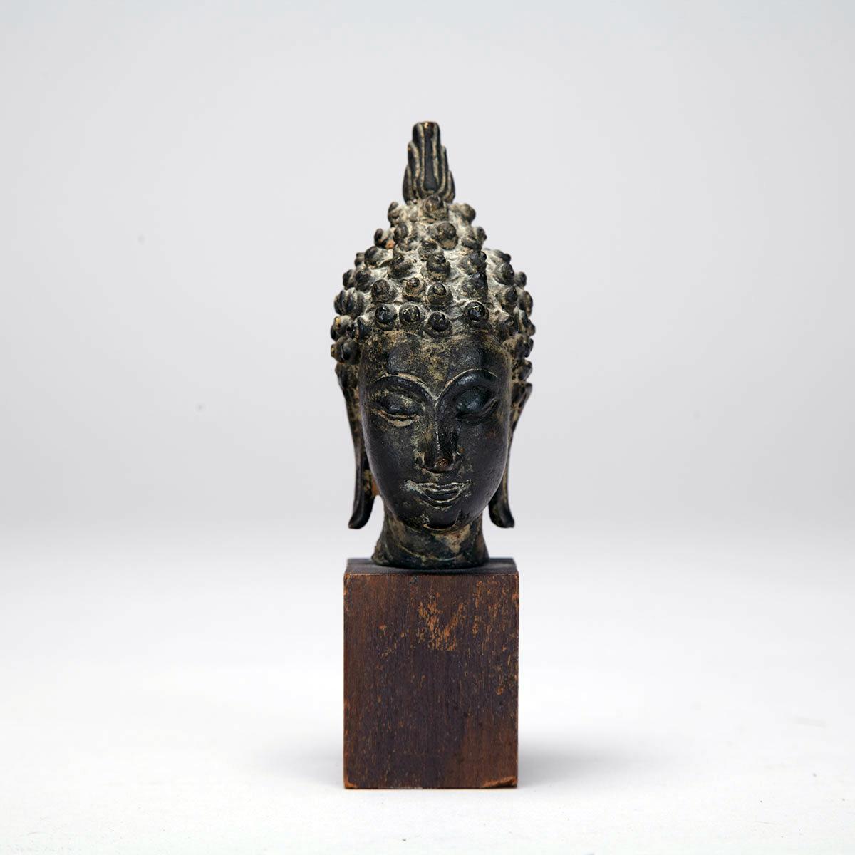 Small Bronze Buddha Head, Thailand, 18th/19th Century