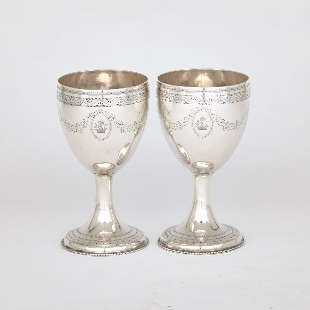 Pair of George III Irish Silver Goblets, Joseph Jackson, Dublin, 1784