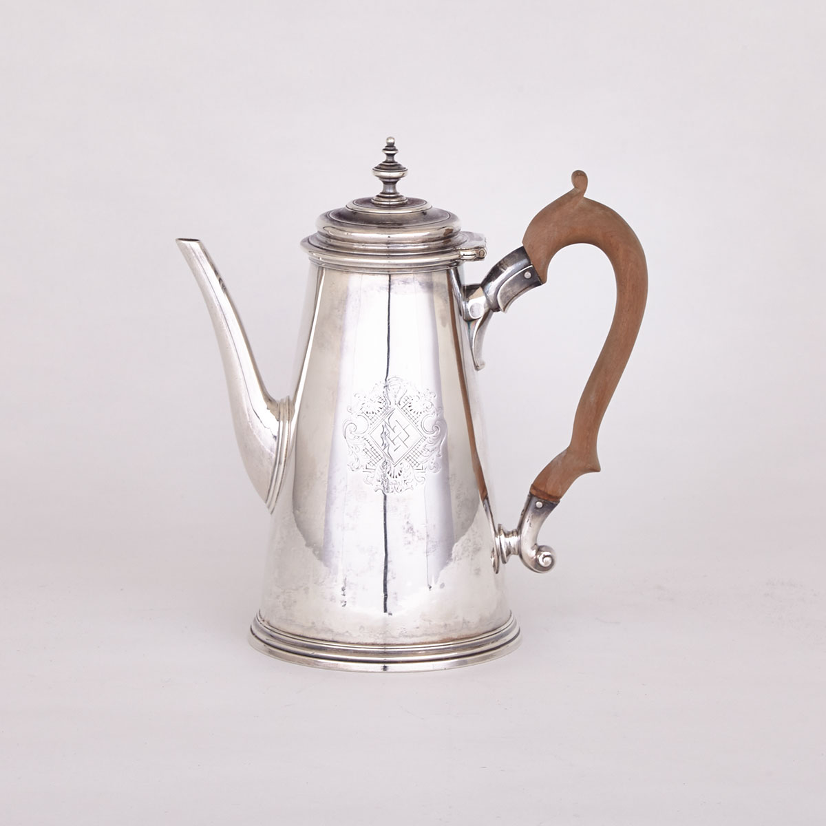 George II Silver Coffee Pot, Elizabeth Godfrey, London, 1747