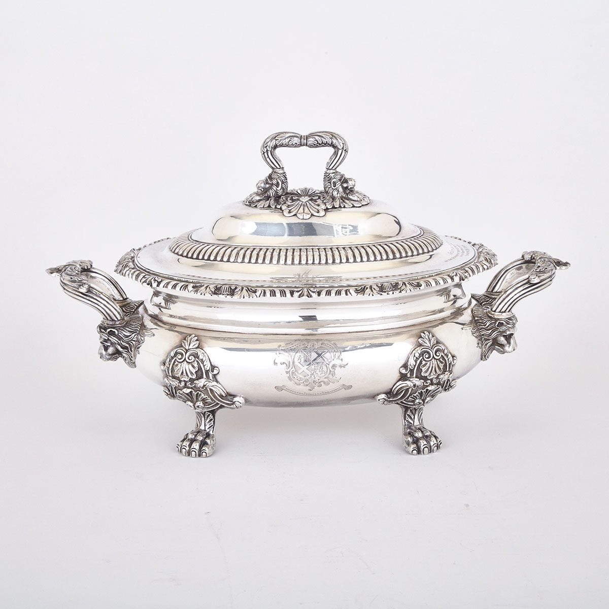 William IV Irish Silver Oval Soup Tureen, William Nolan, Dublin, 1831