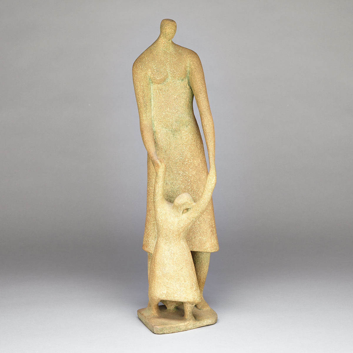 Brooklin Pottery Figure Group of a Mother and Child, Susan Harlander, 1963