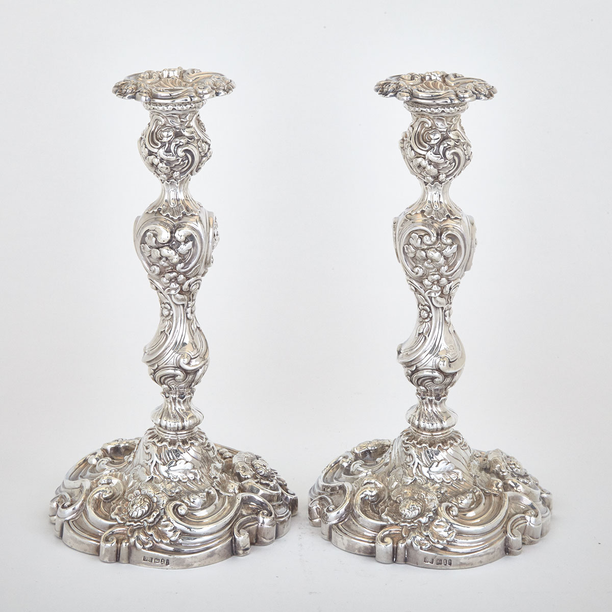 Pair of George IV Silver Table Candlesticks, Waterhouse, Hodson & Co., Sheffield, 1823