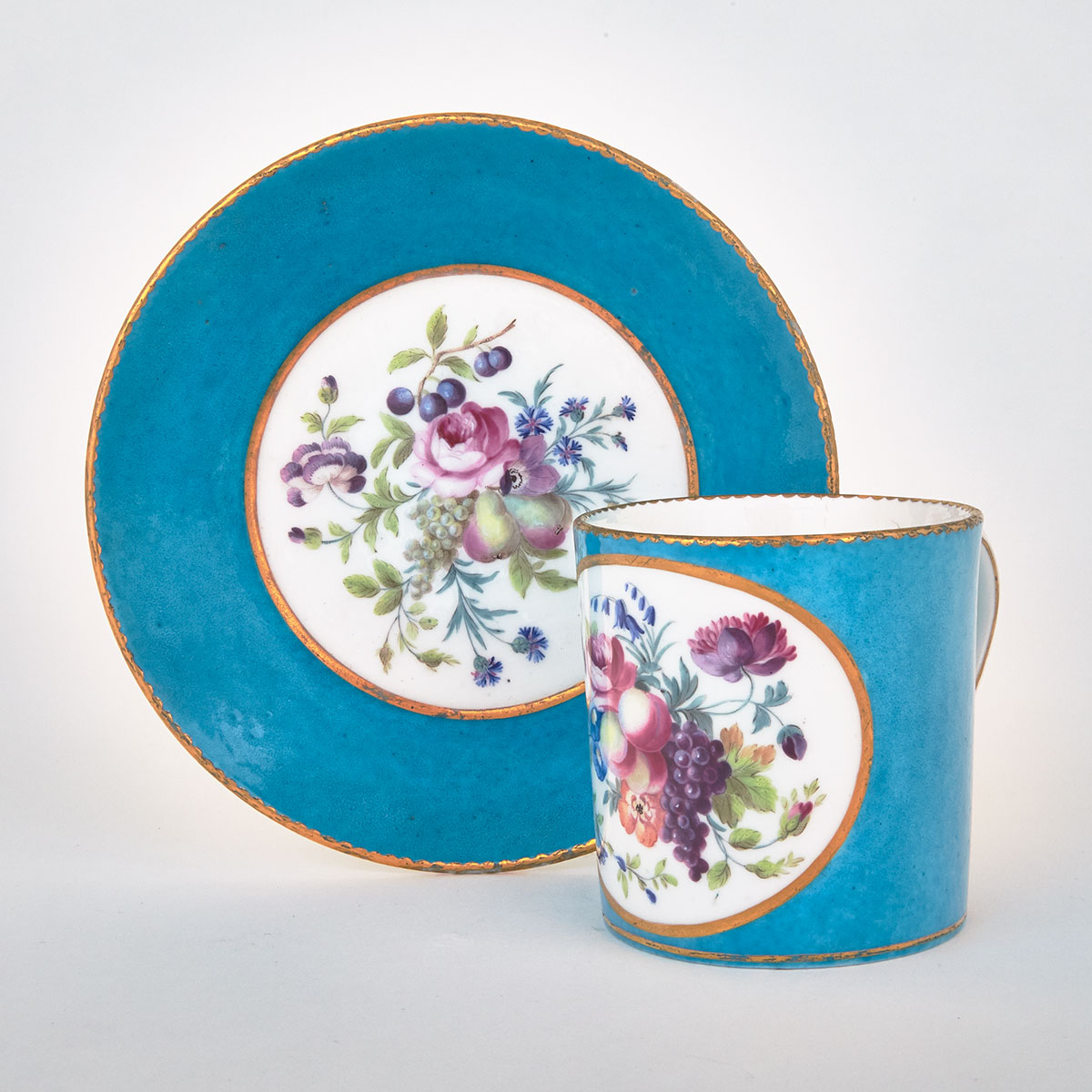 Sèvres Coffee Can and Saucer, 18th century