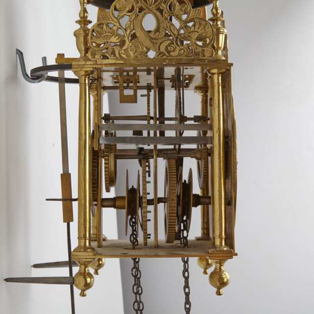 English 17th century style brass lantern clock, early 20th century