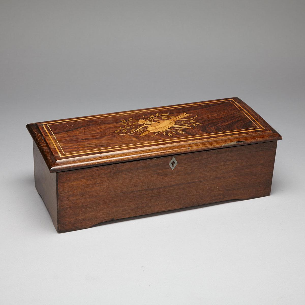 French Rosewood Music Box, c.1860
