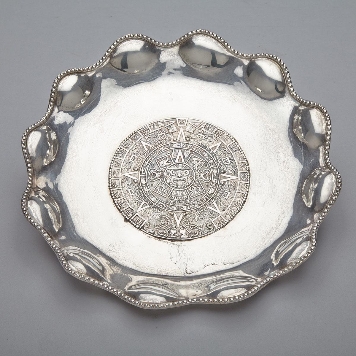 Mexican Silver Waiter, Juventino Lopez Reyes, Mexico City, mid-20th century
