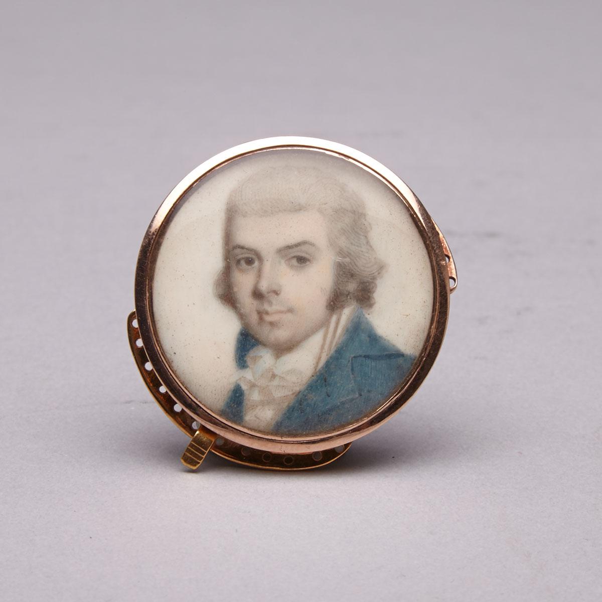 British School Portrait Miniature on Ivory, late 18th/early 19th century