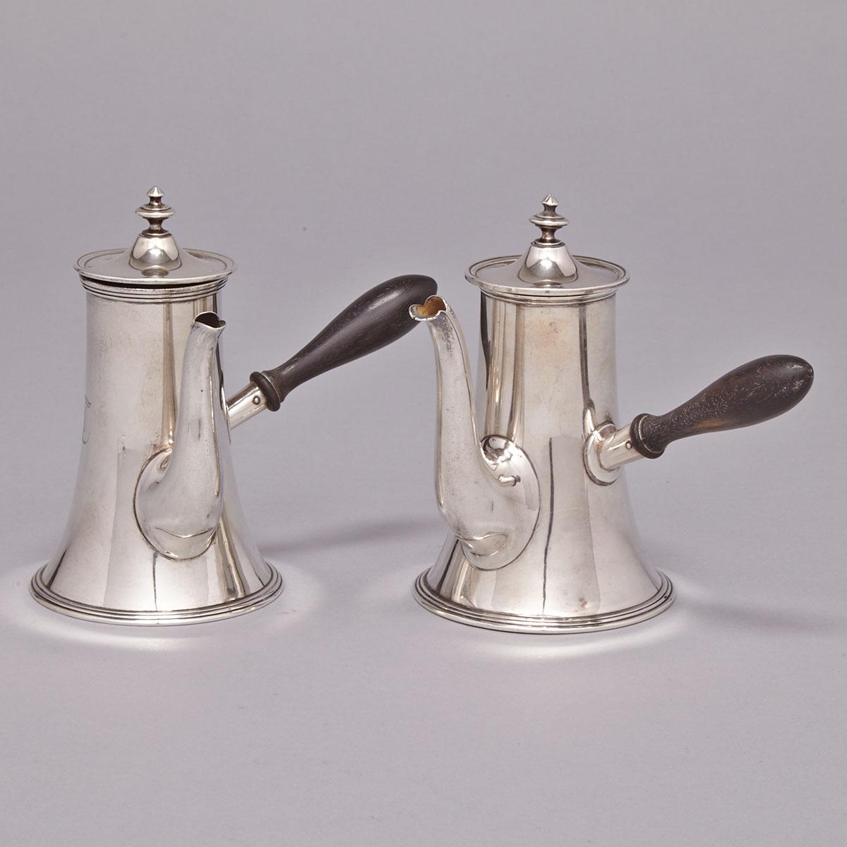 Two Canadian Silver Small Coffee Pots, Ryrie Bros., Toronto, Ont., early 20th century