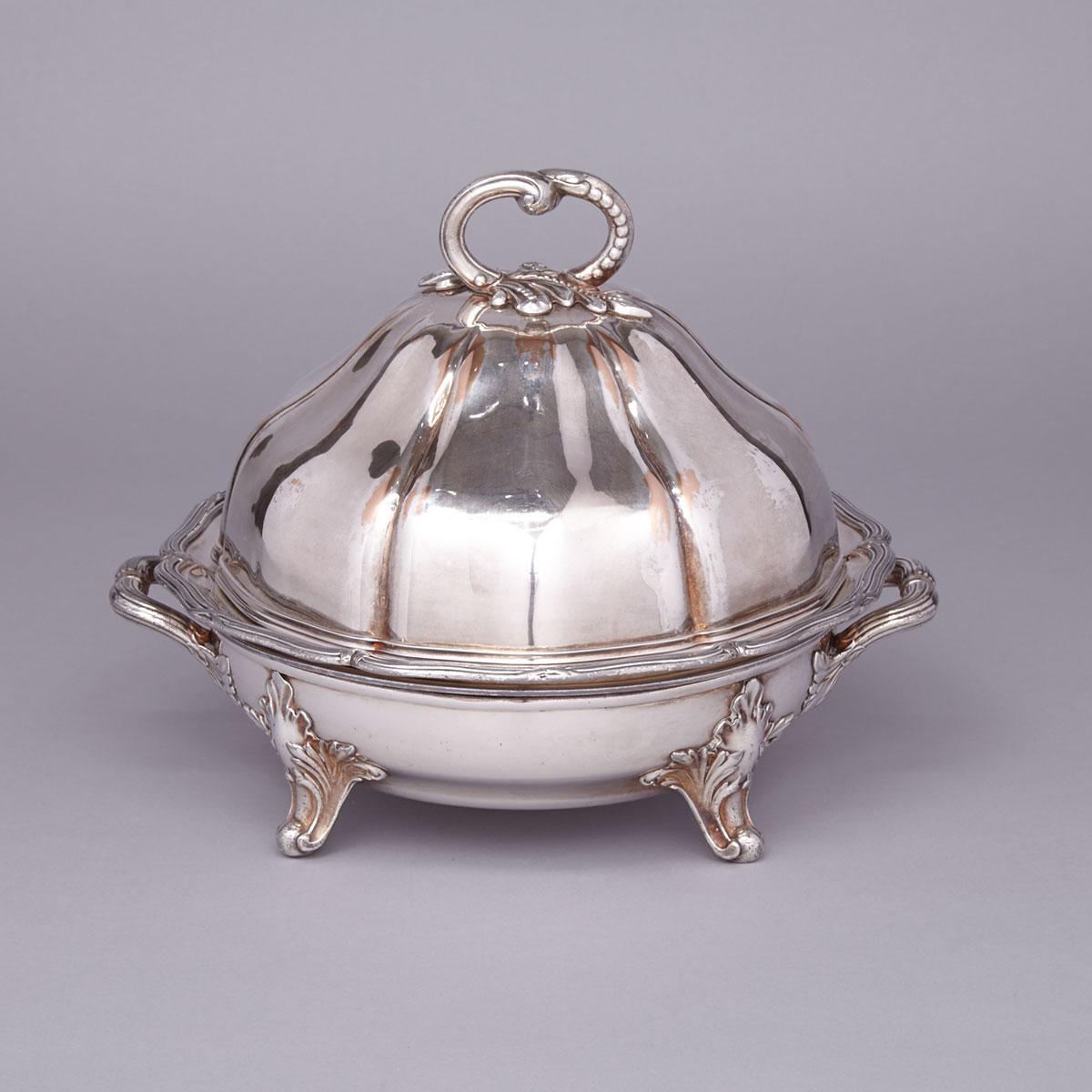 Old Sheffield Plate Covered Entrée Dish with Warming Stand, c.1840