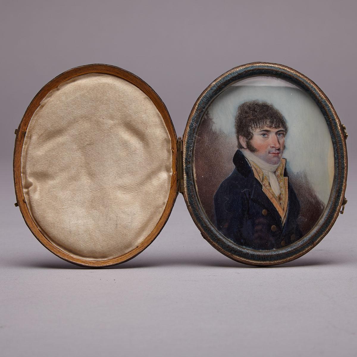 CIRCLE OF FREDERICK BUCK Portrait Miniature on Ivory of a young gentleman, 18th/19th century