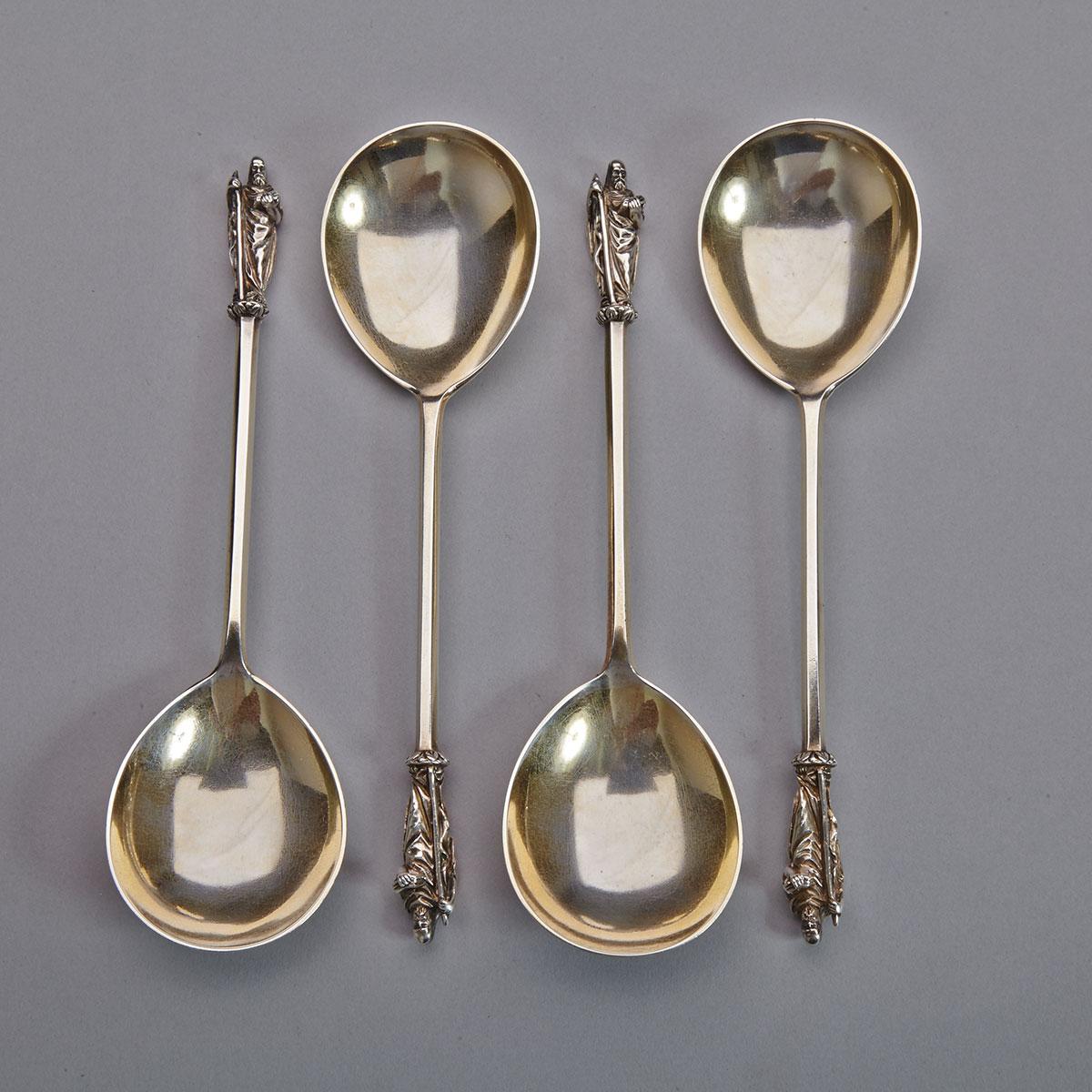 Four Victorian Silver Apostle Spoons, John Aldwinckle & Thomas Slater, London, 1890