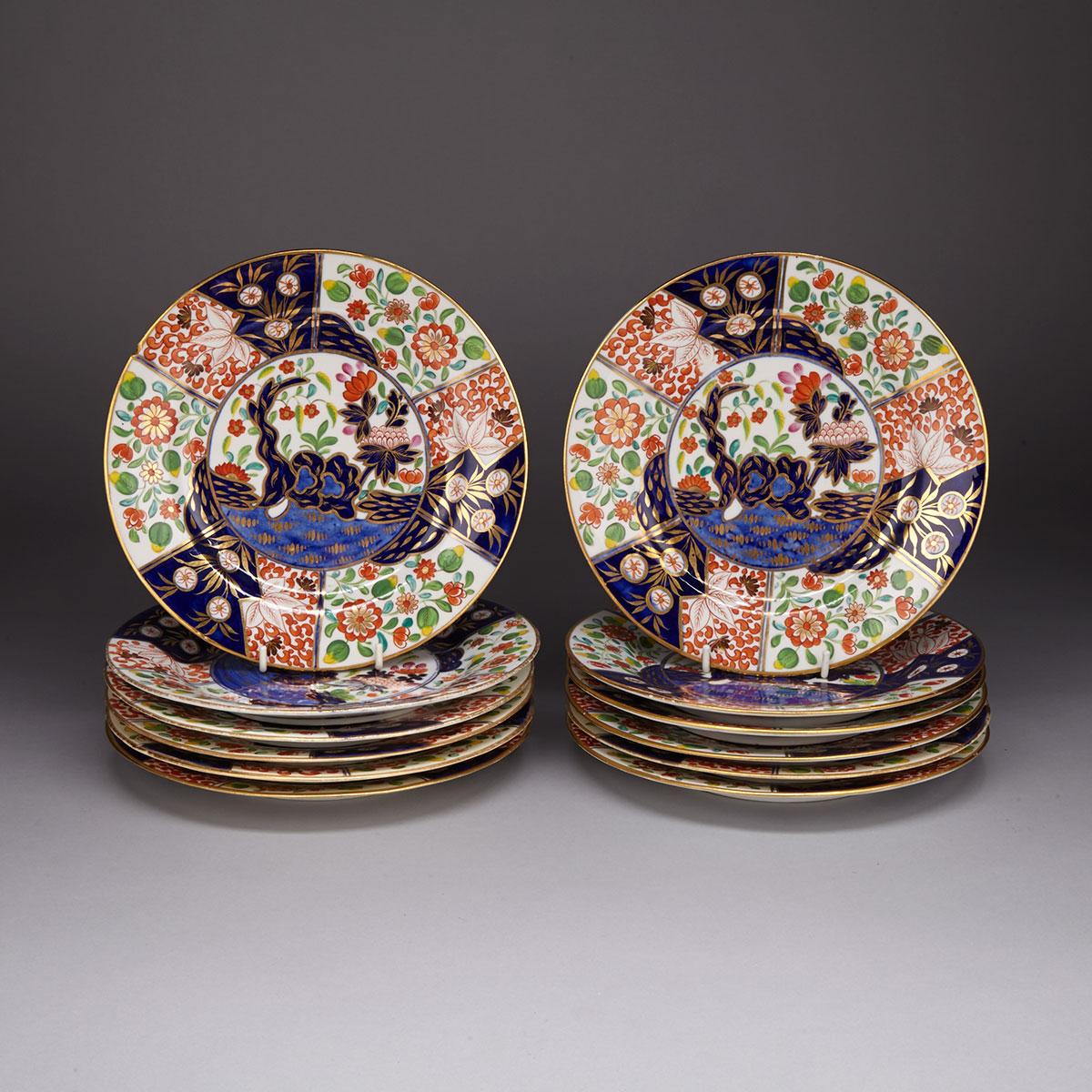 Set of Twelve Coalport Japan Pattern Plates, c.1810