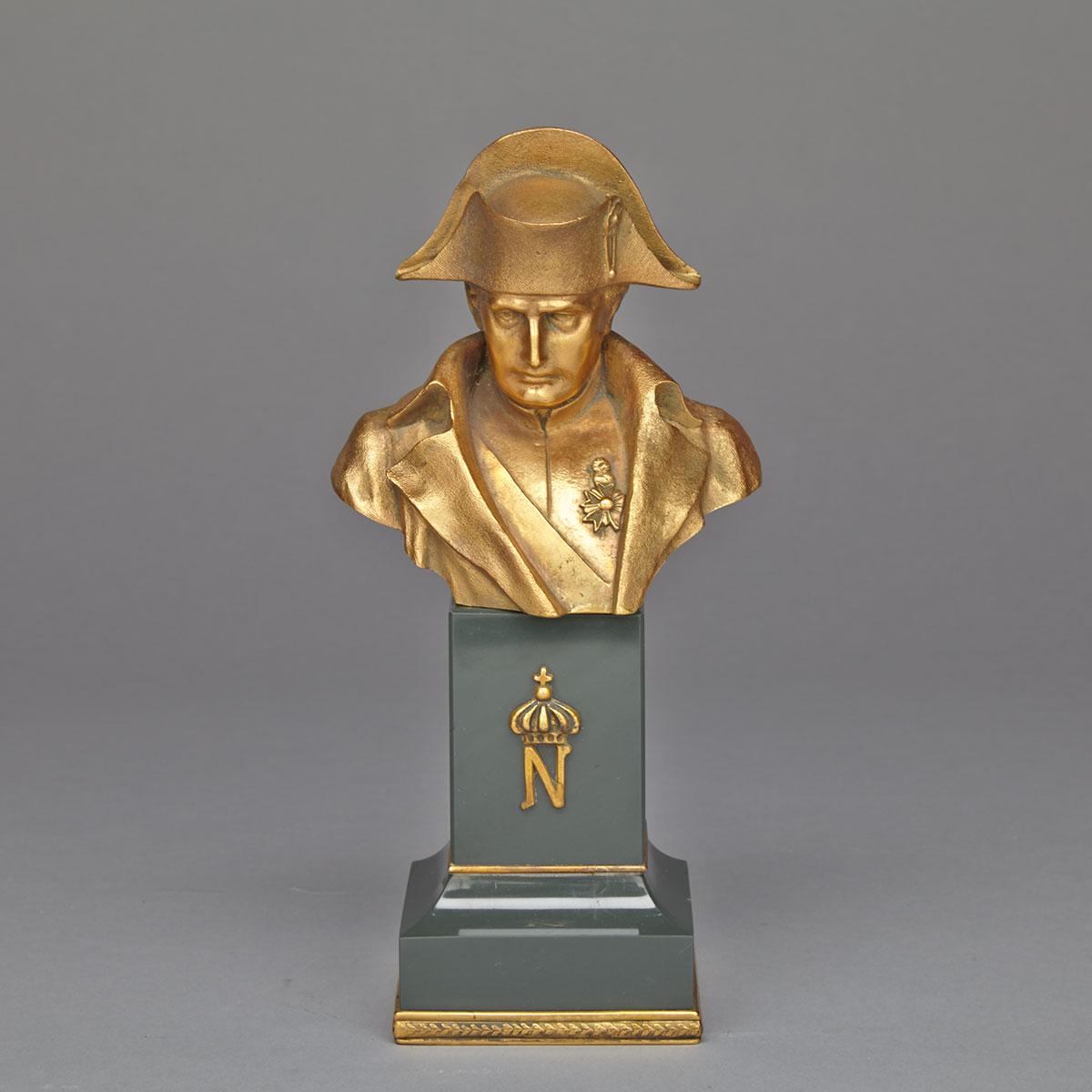 Small French Gilt Bronze Bust of Napoleon, mid 20th century
