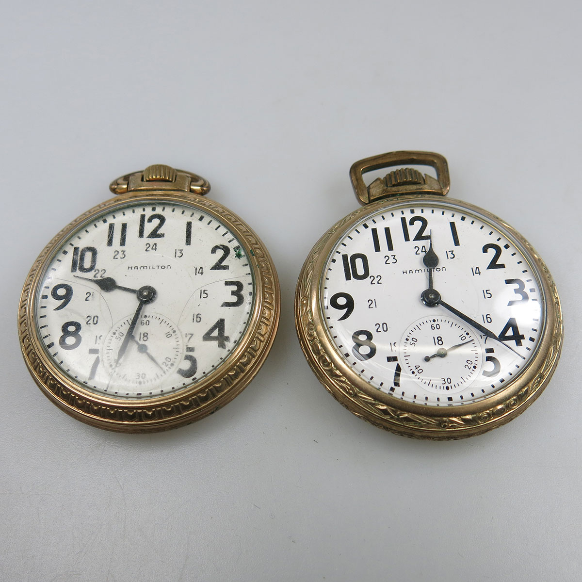 2 Hamilton Railroad Grade Pocket Watches