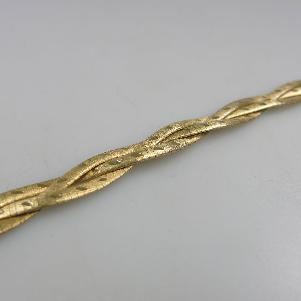 14k Yellow Gold Triple Strand Braided Bracelet