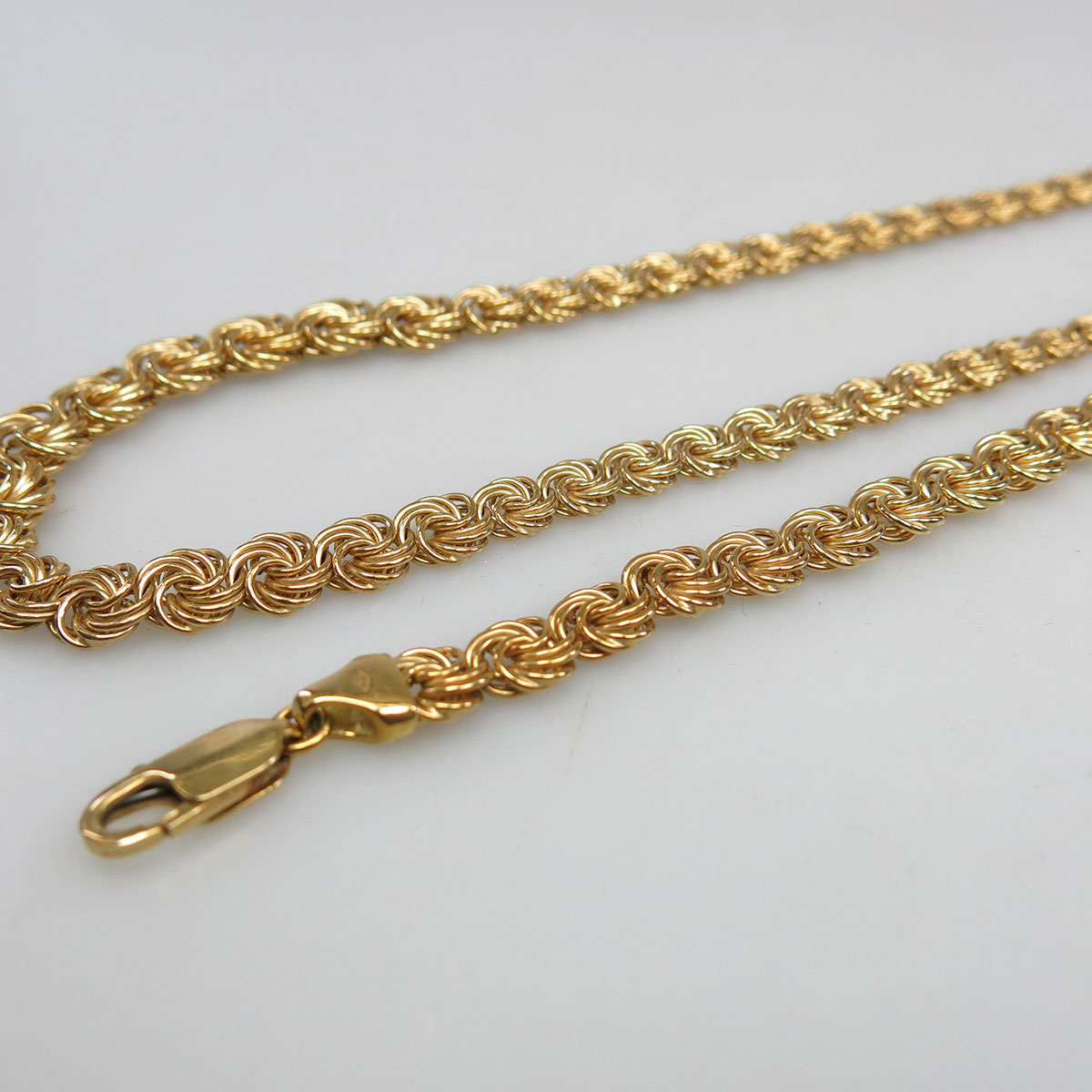 Italian 18k Yellow Gold Necklace And Bracelet