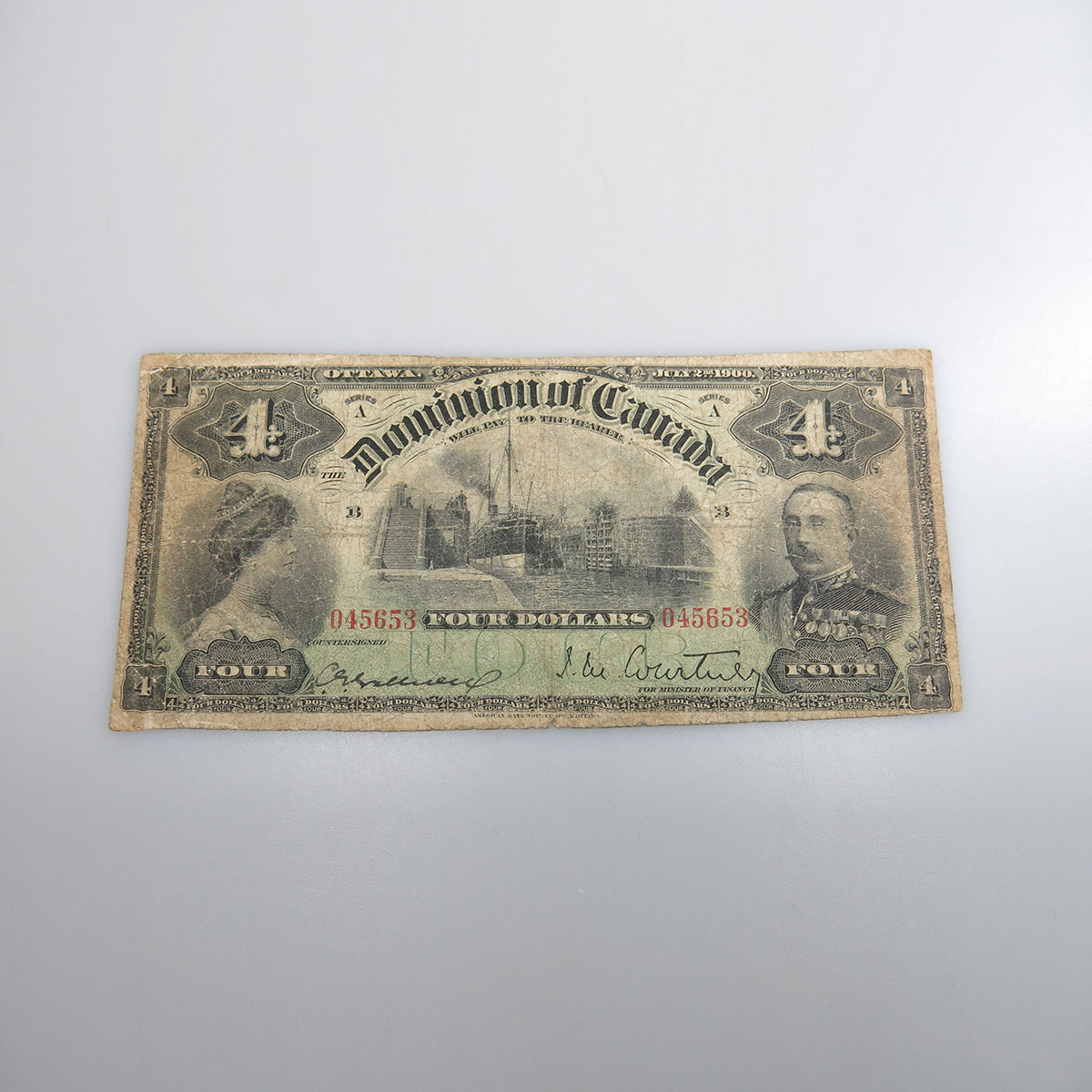Dominion Of Canada 1900 $4 Bank Note