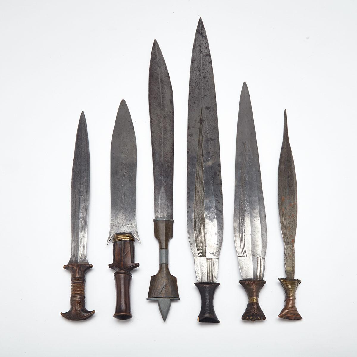 Six African Short Swords, 19th/20th centuries