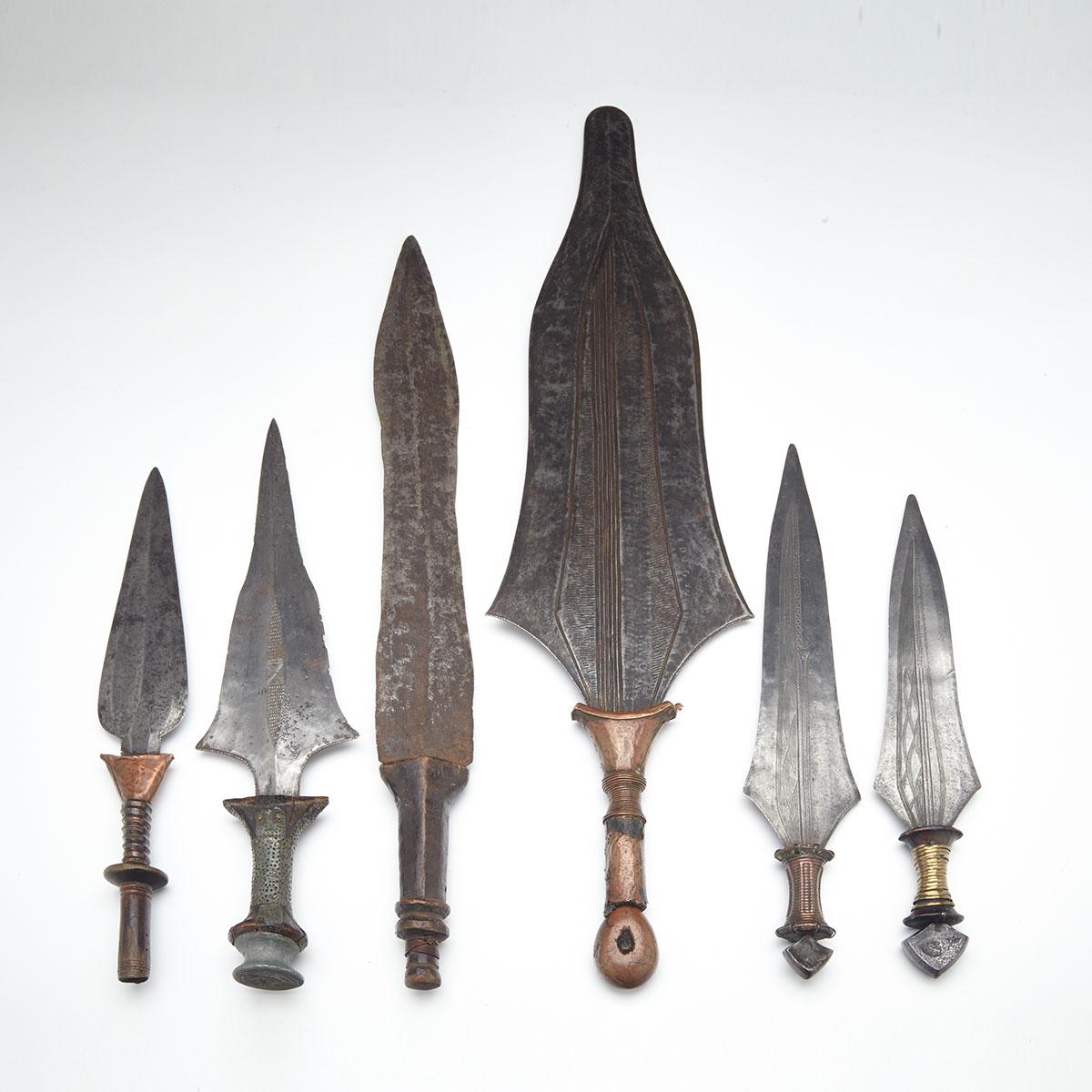 Six African Short Swords, 19th/20th centuries