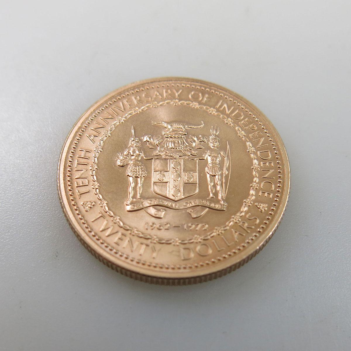 Jamaican 1972 $20 Gold Coin .500 grade gold