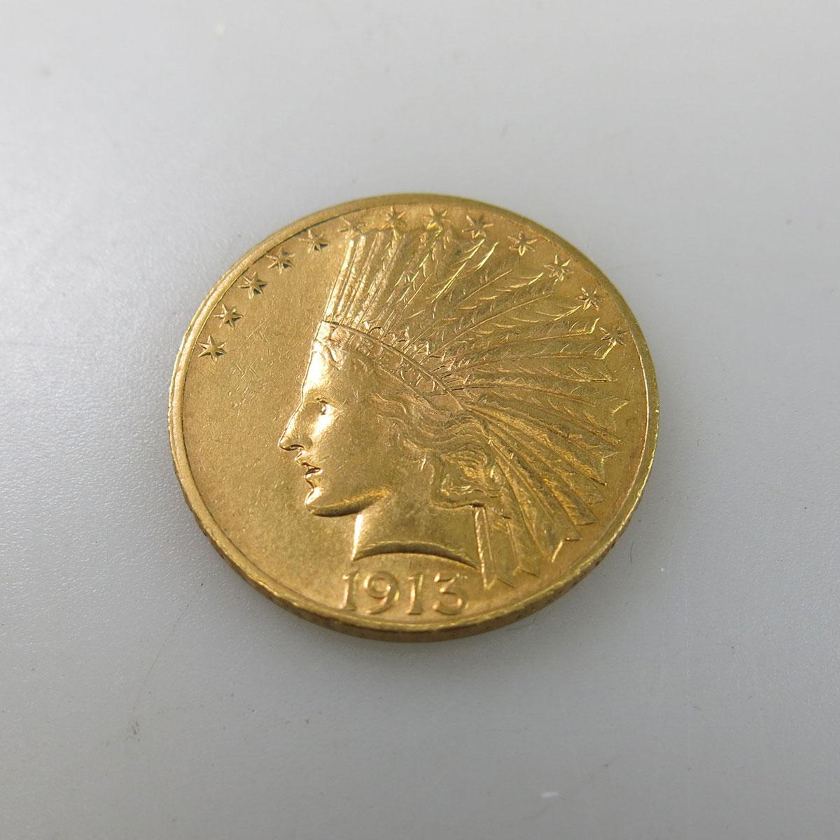 American 1913 $10 Gold Eagle Coin