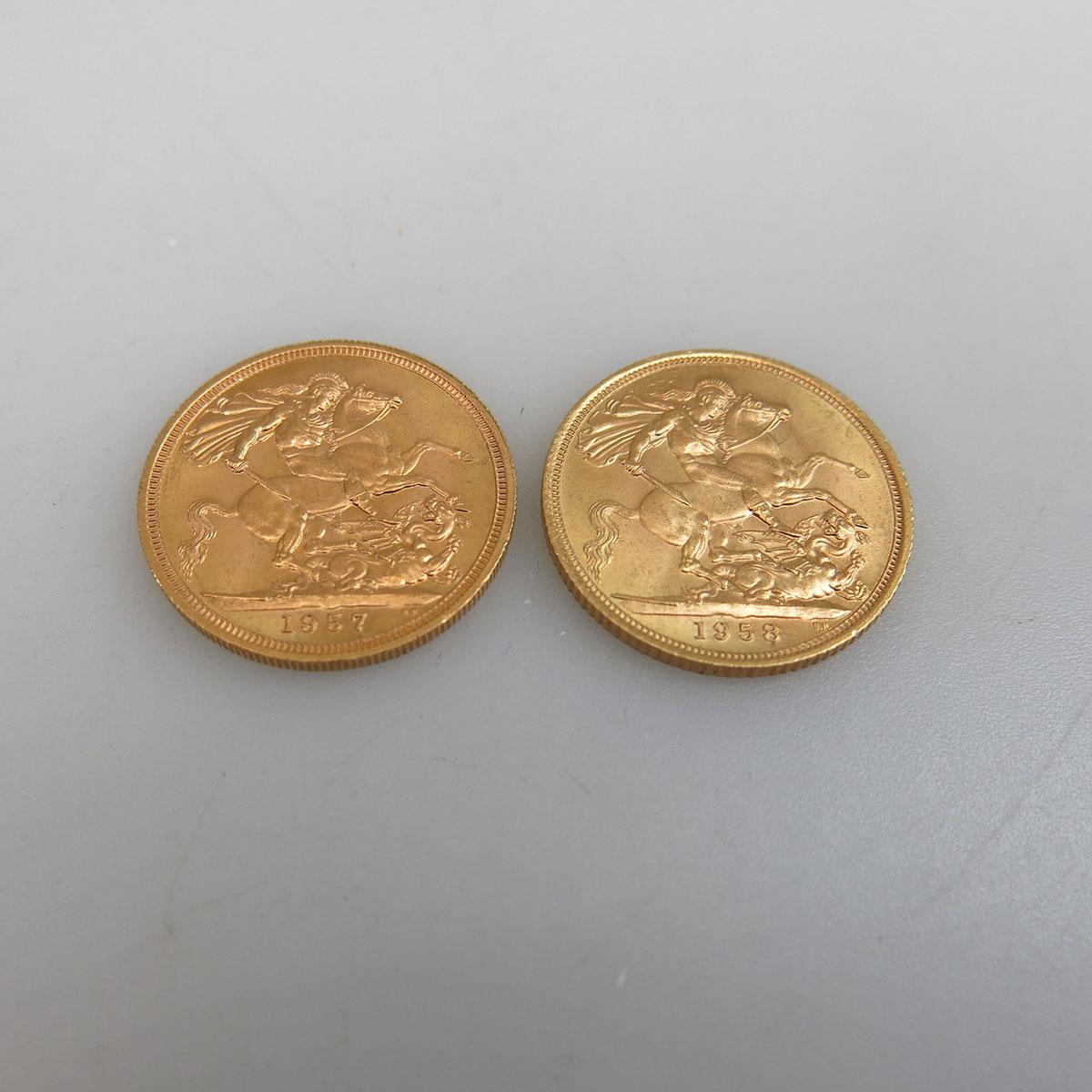 2 English Gold Sovereigns