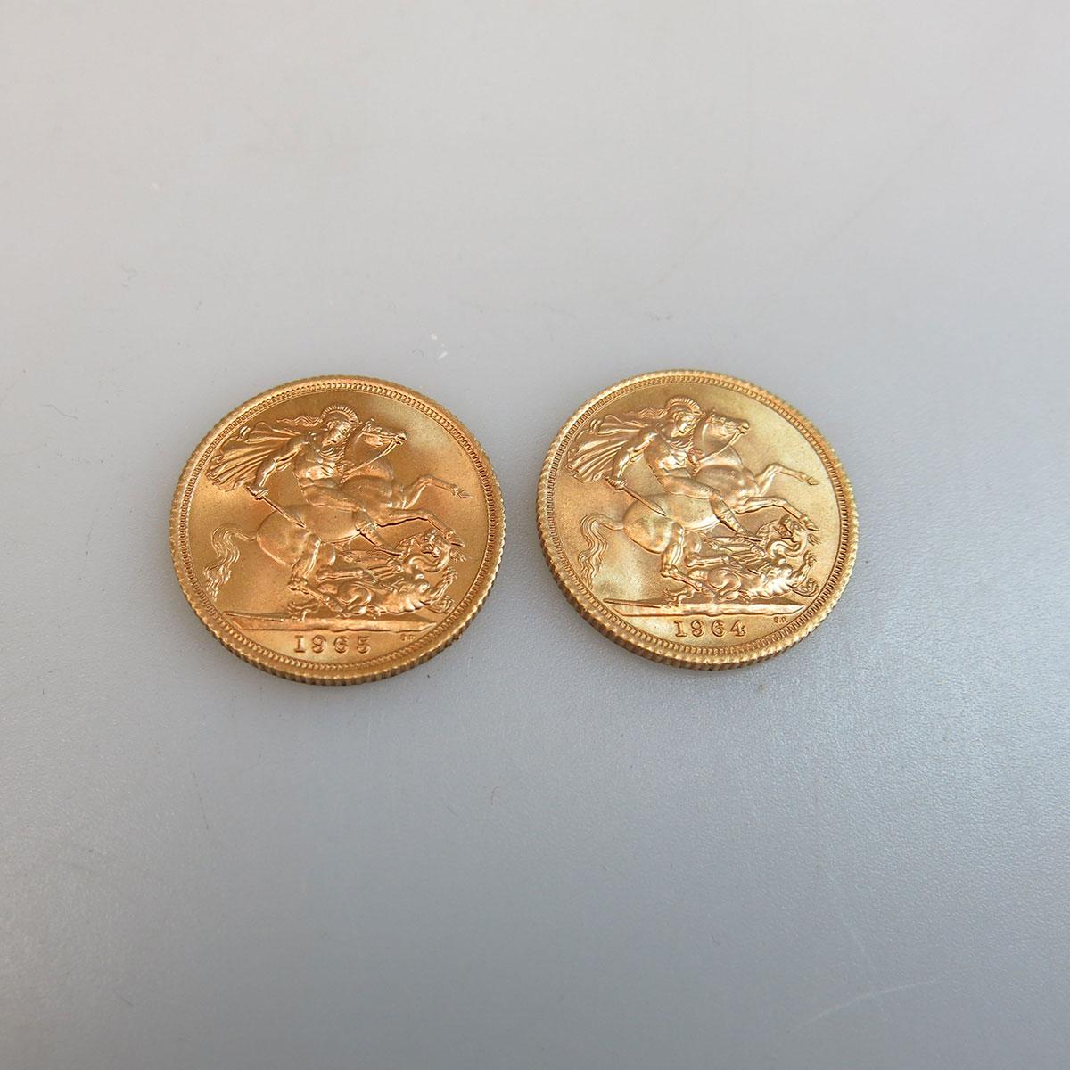 2 English Gold Sovereigns