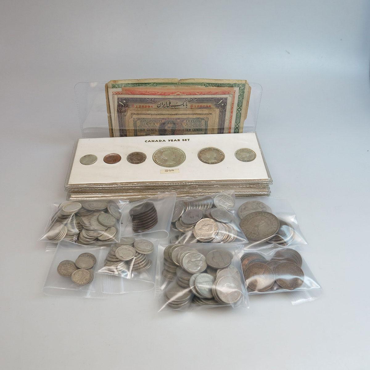 Small Quantity Of Various Coins And Bank Notes
