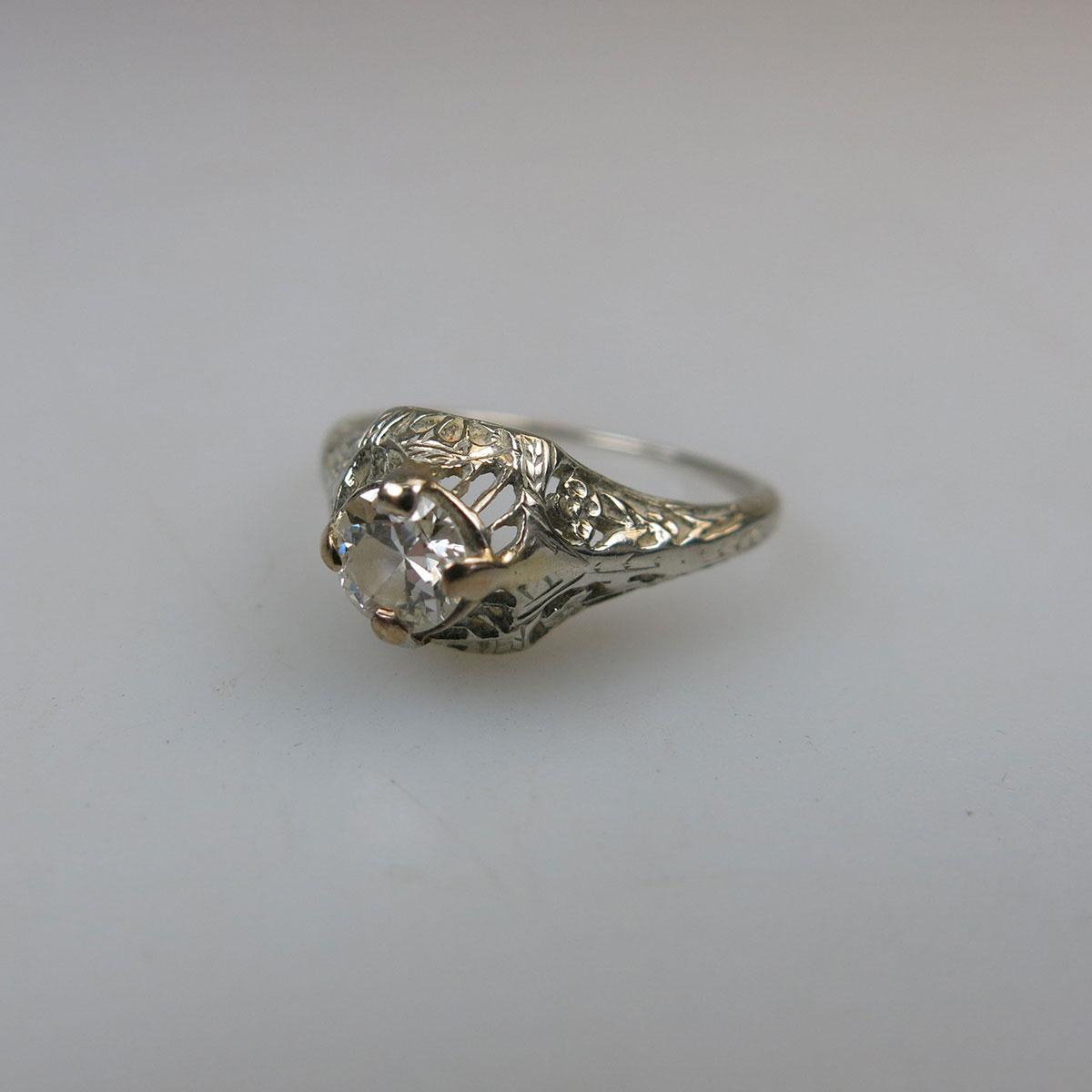 14k White Gold Filigree Ring