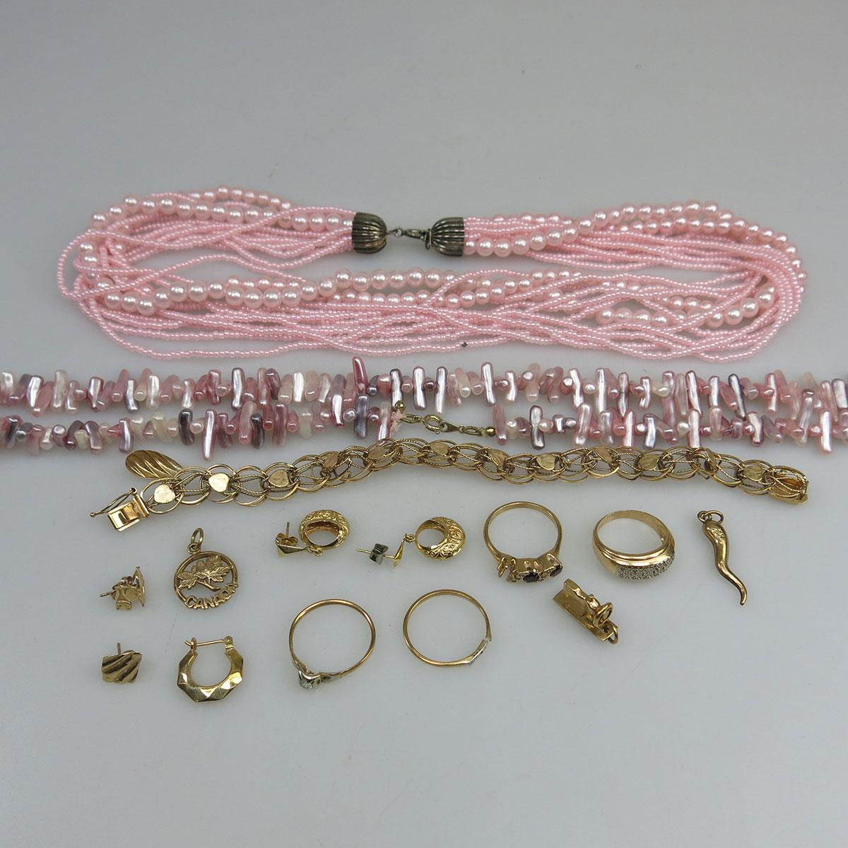 Quantity Of Gold And Costume Jewellery, Etc