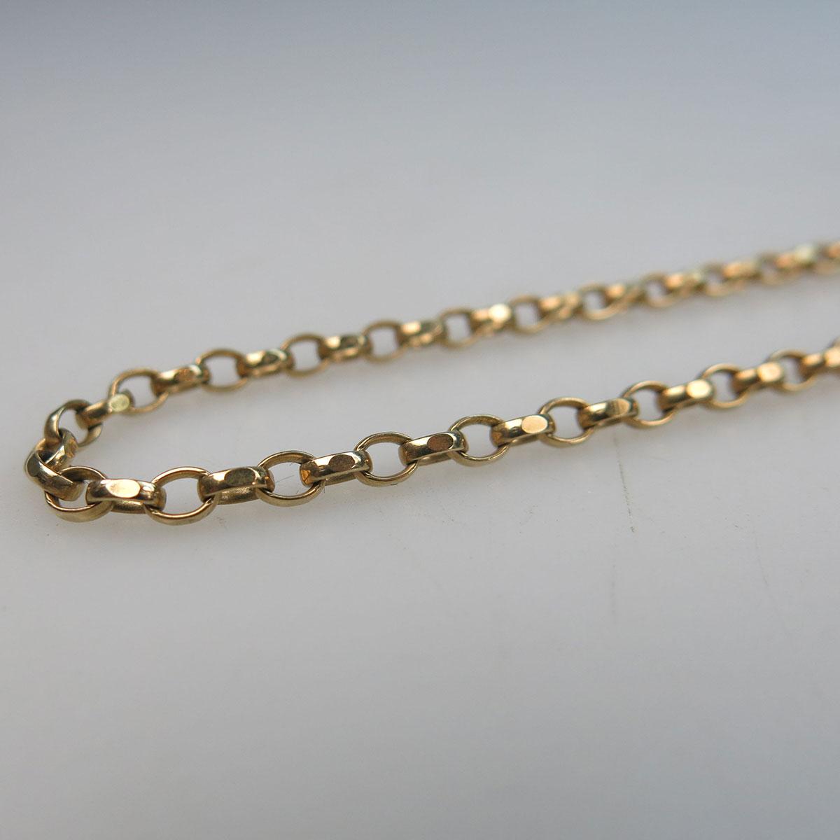 English 9k Yellow Gold Oval Link Chain