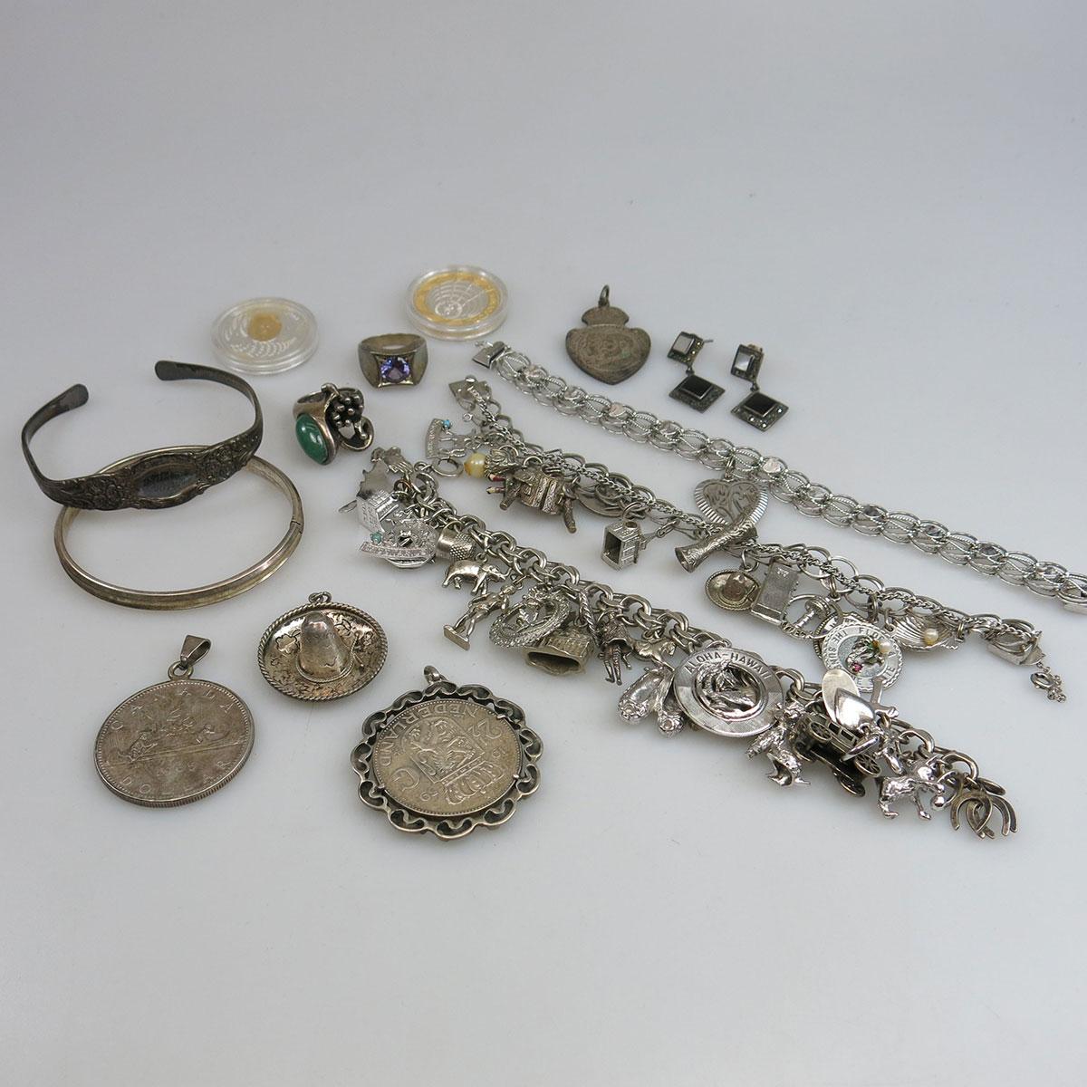 Quantity Of Costume And Silver Jewellery, Coins, Etc
