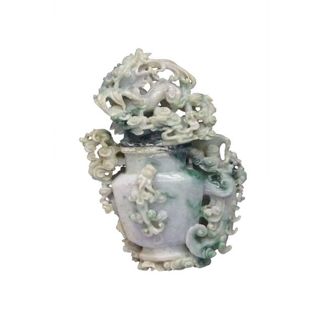 Jadeite Carved Dragon Vase Vase