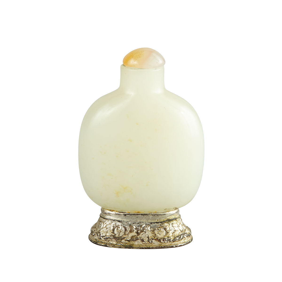 Two White Jade Snuff Bottles, Late Qing Dynasty