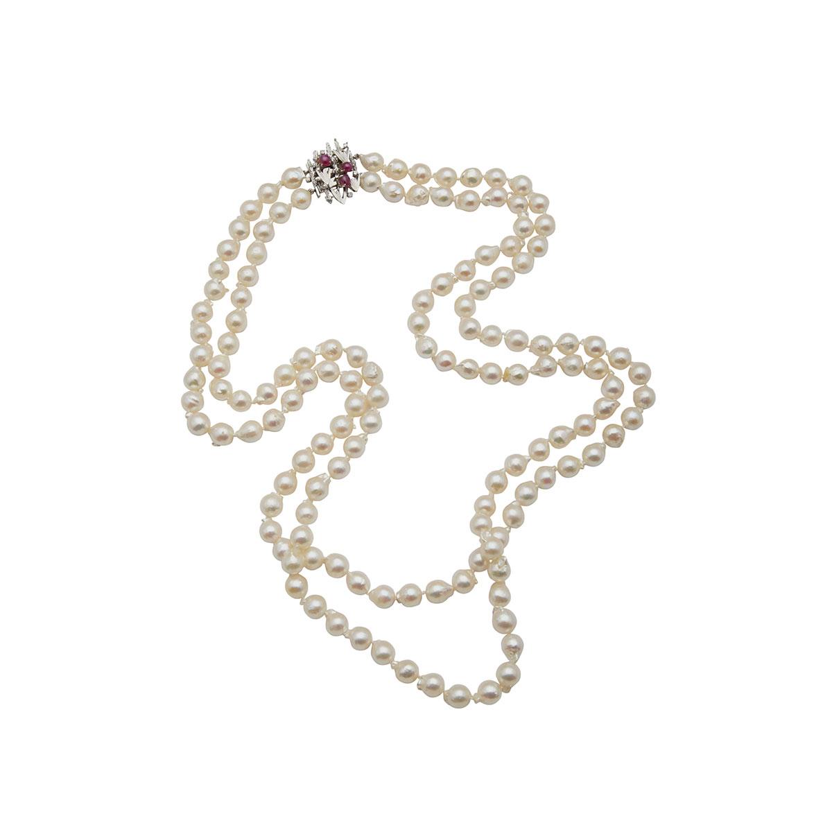Double Strand Of Cultured Baroque Pearls