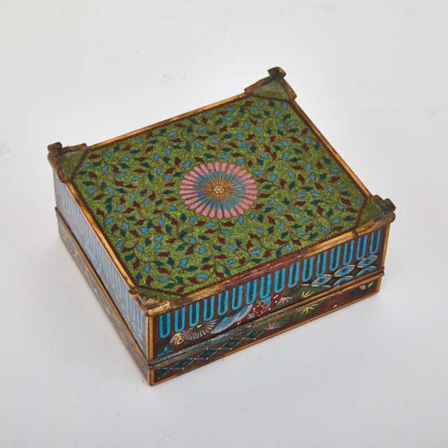 Cloisonné Enamel Dragon Box and Cover, Japan, Early 20th Century