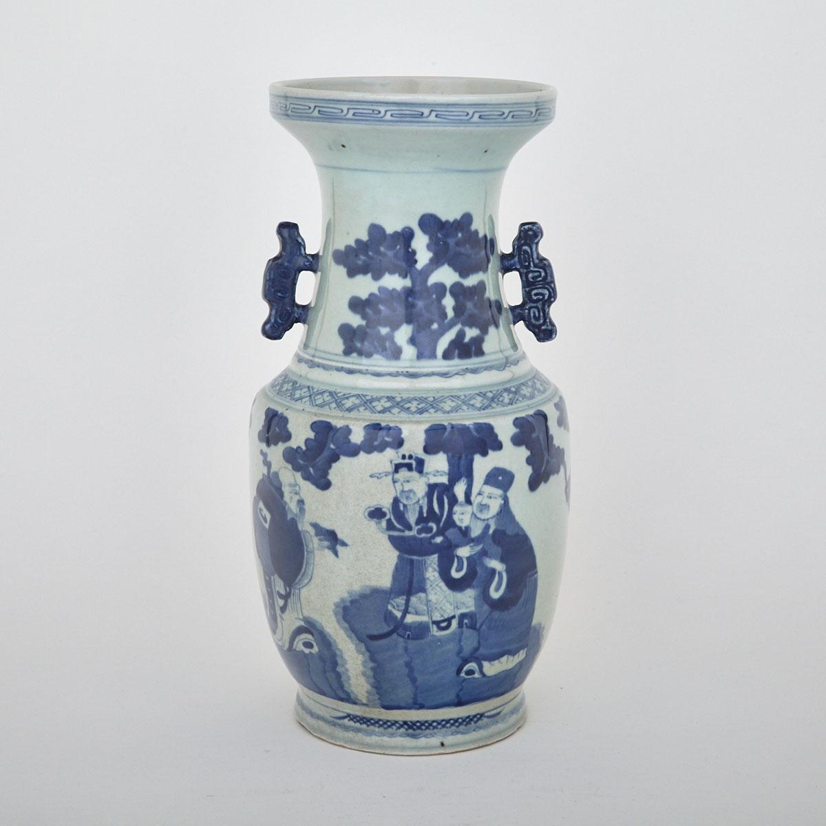 Blue and White ‘Fu Lu Shou’ Vase, Daoguang Mark