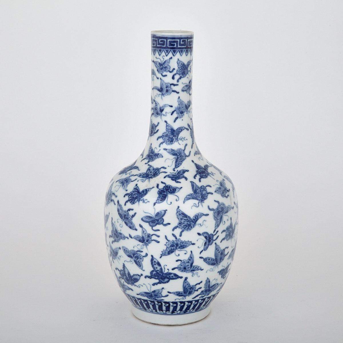 Blue and White Butterfly Vase, Xianfeng Mark