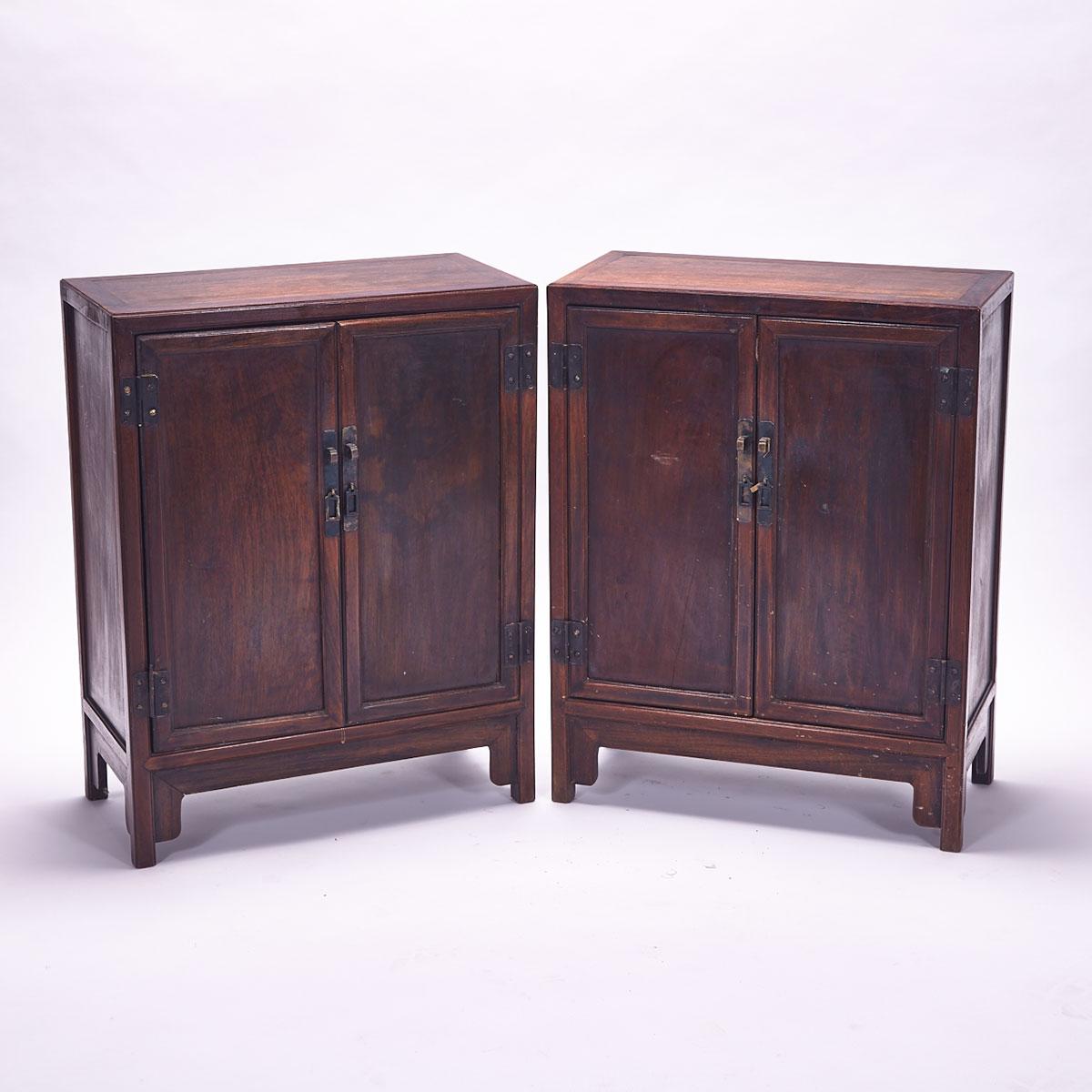 Pair of Huali Low Cabinets, Late Qing Dynasty