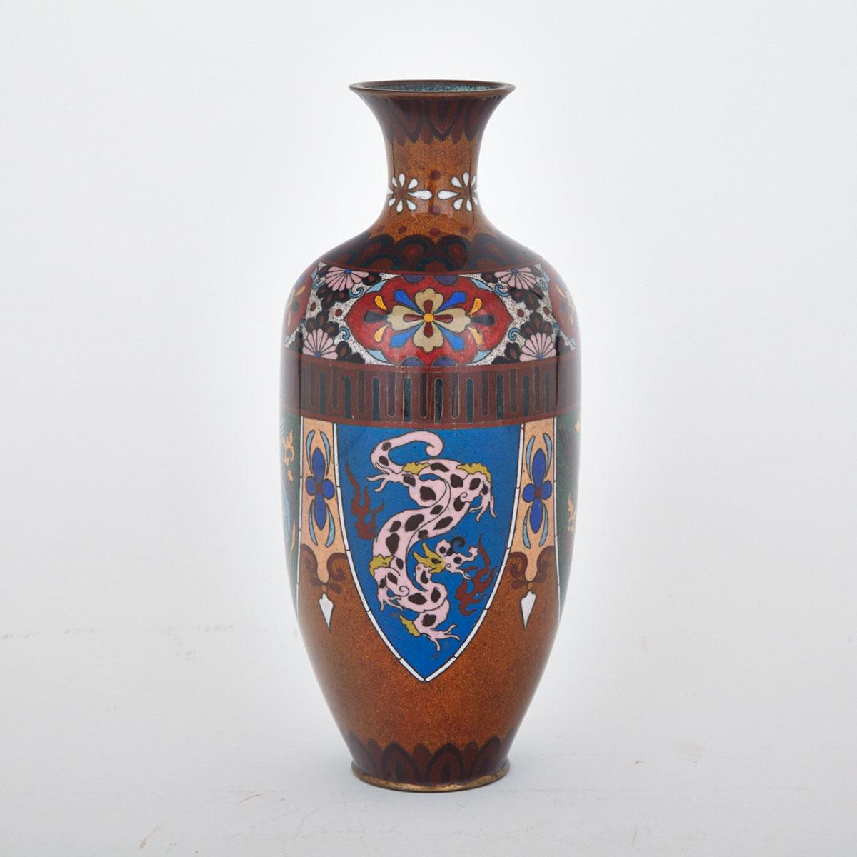 Large Cloisonné Enamel Vase, Japan, First-Half 20th Century