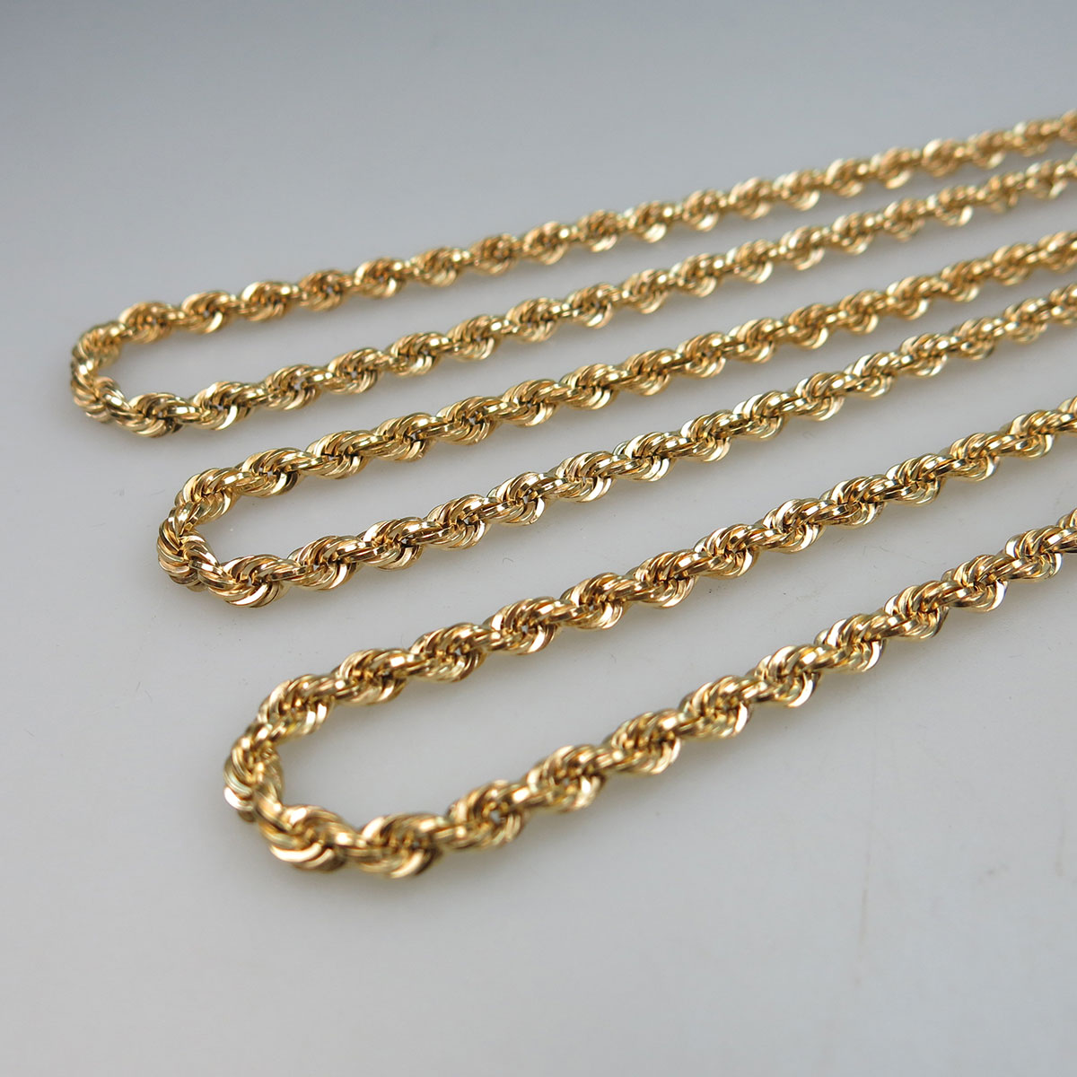 3 x 18k Yellow Gold Rope Chains
