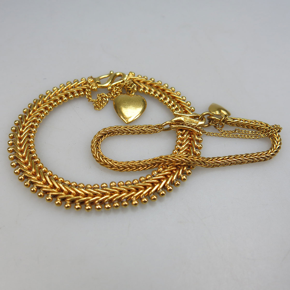 2 High Carat Yellow Gold Bracelets
