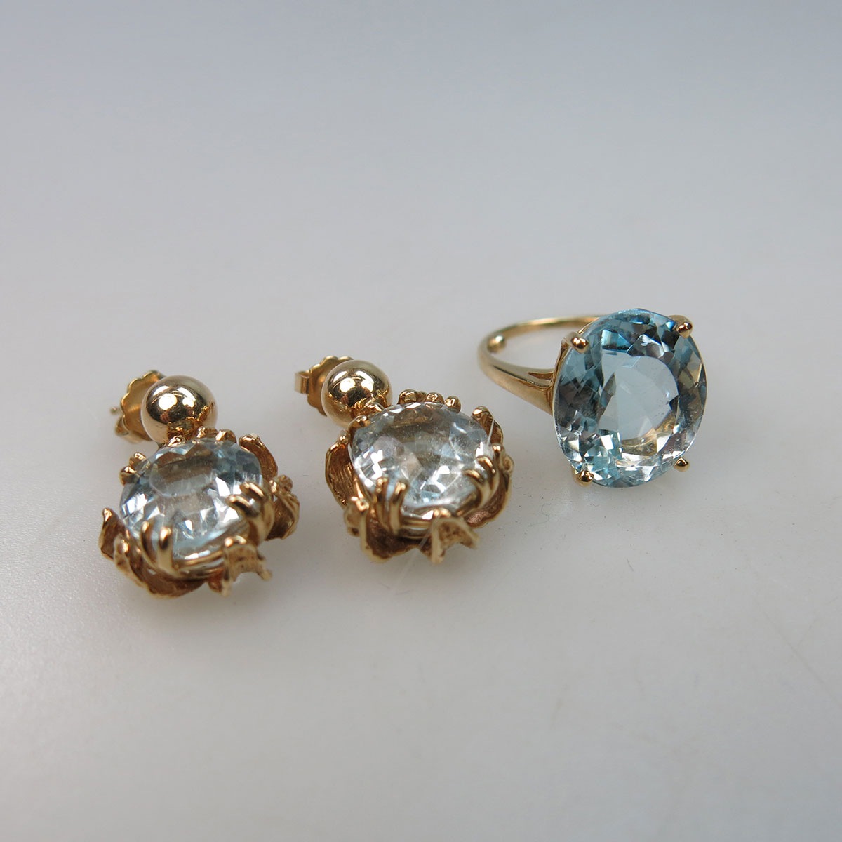 14k Yellow Gold Ring And Drop Earrings