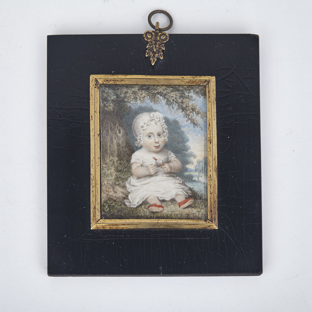 British School Portrait Miniature of a Baby, 1805